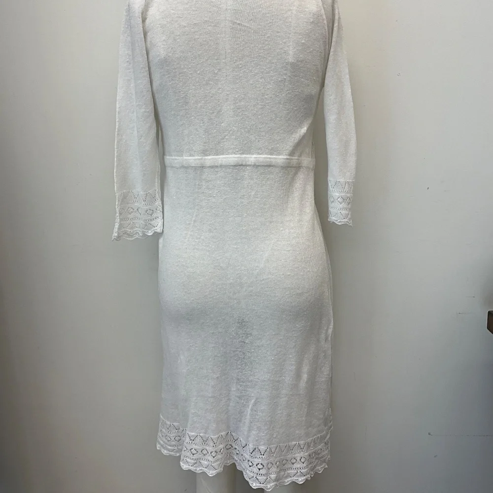 🖤 Stewart+Brown Organic Linen Knit Dress – White, Small 🖤 - Picture 4 of 4